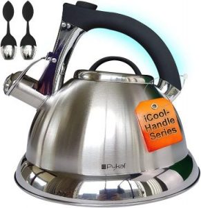 Pykal Whistling Stainless Steel Tea Kettle with iCool