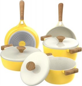 Vremi 8 Piece Ceramic Nonstick Cookware Set