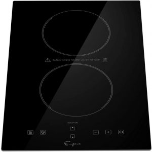 Empava Electric Stove Induction Cooktop Vertical with 2 Burners Vitro Ceramic Smooth Surface Glass